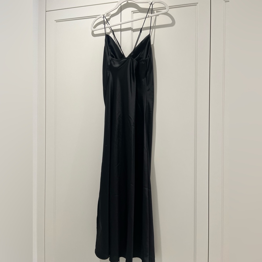 Banana Republic Black Satin Cowl-Neck Maxi Dress - Picture 2 of 6